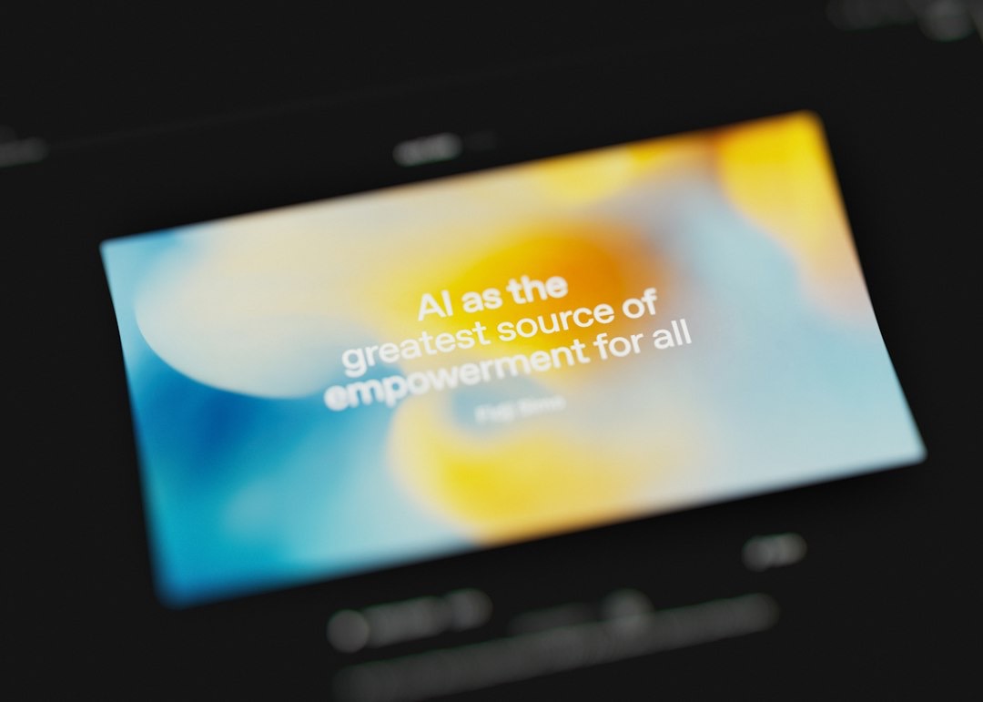 Screen shows message about AI as empowerment.